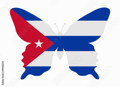 cuba flag butterfly
