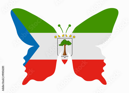 equatorial guinea flag butterfly