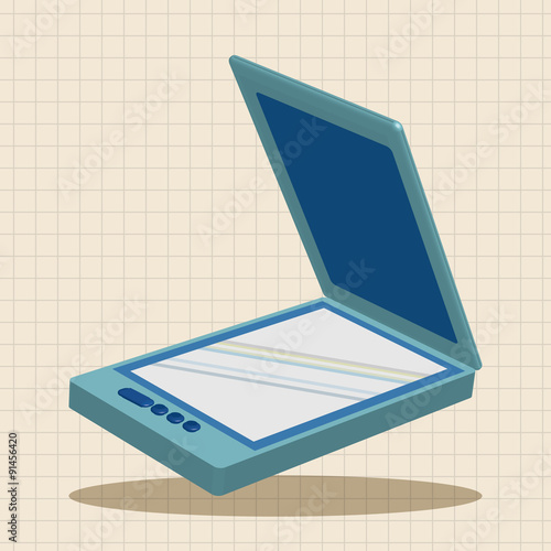 computer theme scanner elements vector