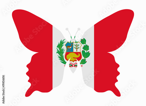 peru flag butterfly
