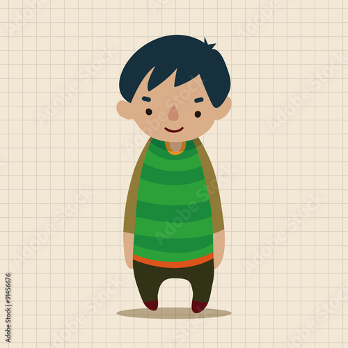 family boy character flat icon elements background,eps10