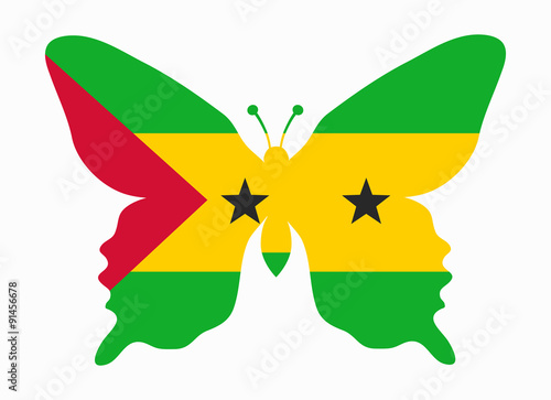 sao tome flag butterfly