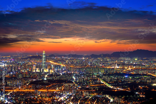 South Korea skyline of Seoul, The best view of South Korea with © tawatchai1990