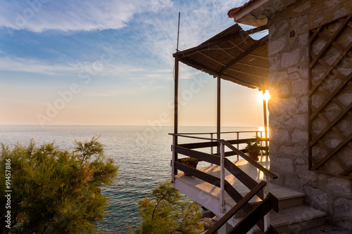 sunset with sea view