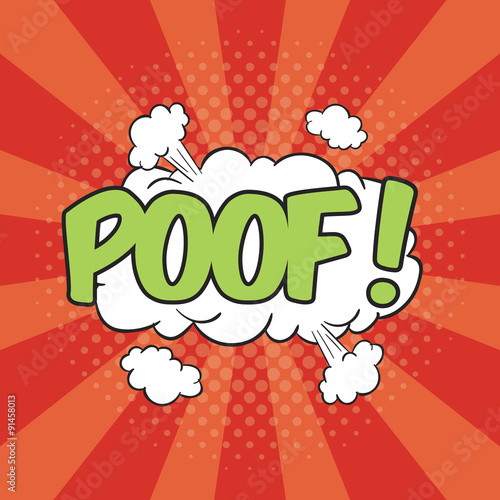 POOF! Wording Sound Effect for Comic Speech Bubble