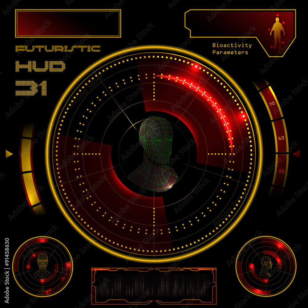 Futuristic touch screen user interface HUD Futuristic touch screen user interface HUD