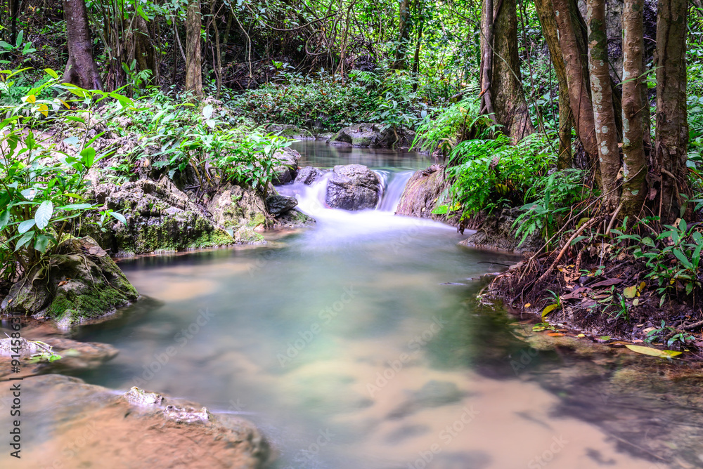 Fototapeta premium Sai Yok waterfall in national park, Kanchanaburi, Thailand.