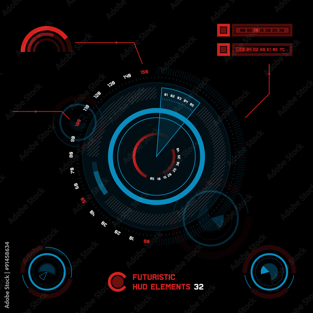 Fototapeta premium Futuristic touch screen user interface HUD