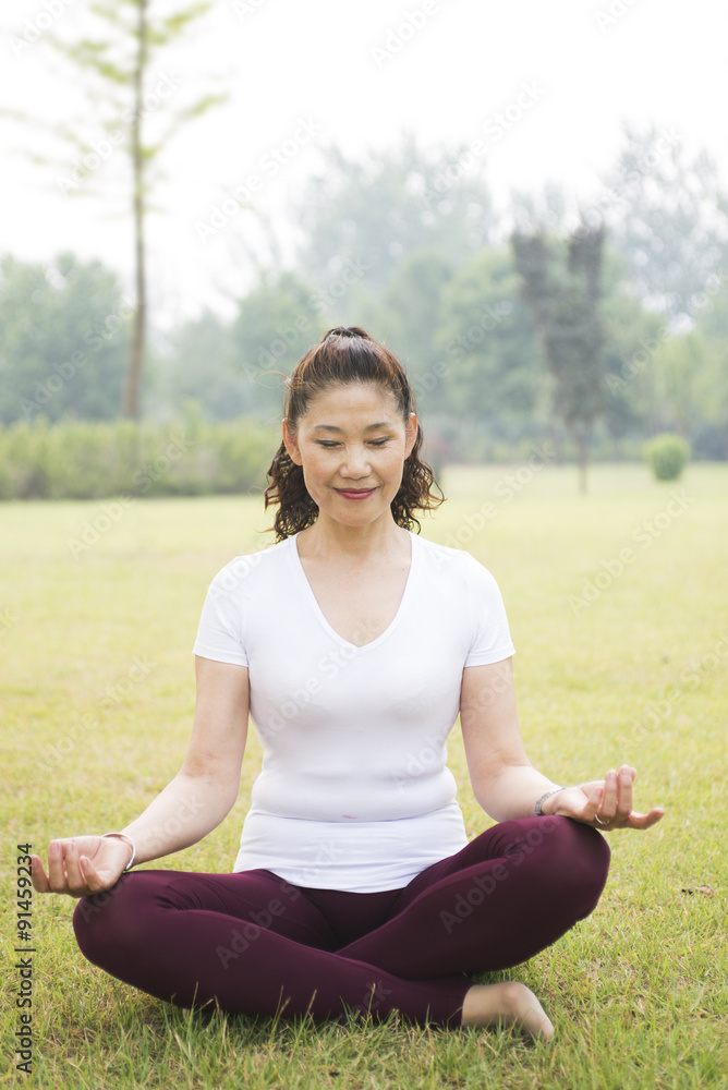 Elderly woman Yoga Zen Elderly woman Yoga Zen