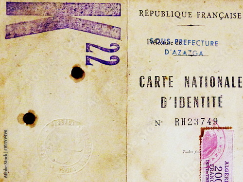 vieille carte d'identité...algerie française