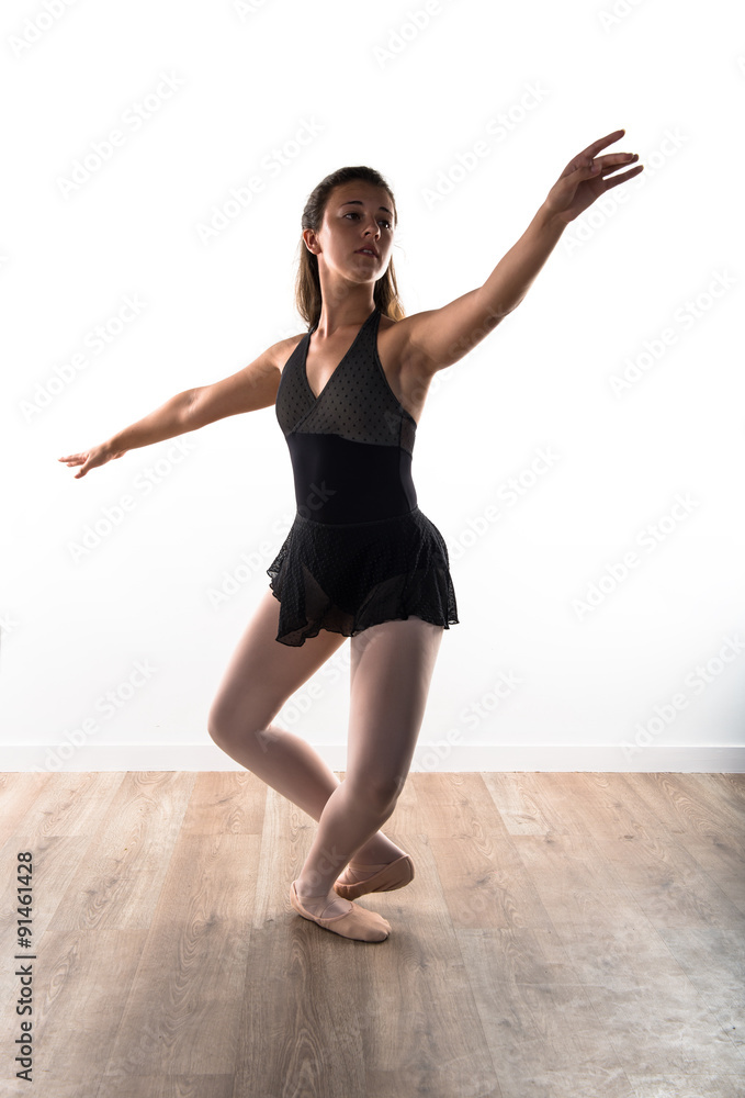 Beautiful girl ballet dancer in studio Beautiful girl ballet dancer in studio