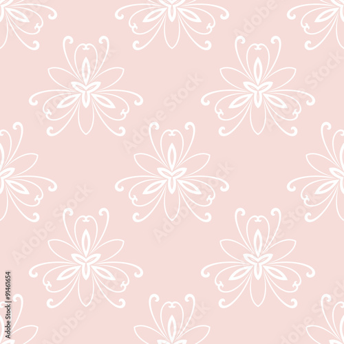 Wallpaper Mural Floral Fine Seamless  Pink Pattern Torontodigital.ca