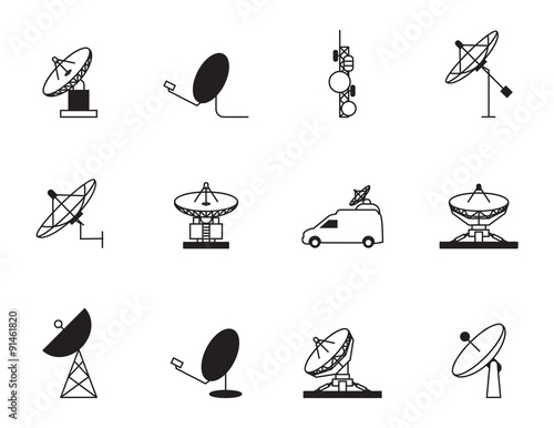 Satellite dish icon set