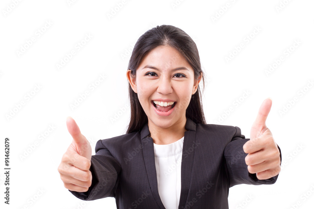 happy, smiling, successful business woman showing thumb up gestu happy, smiling, successful business woman showing thumb up gestu