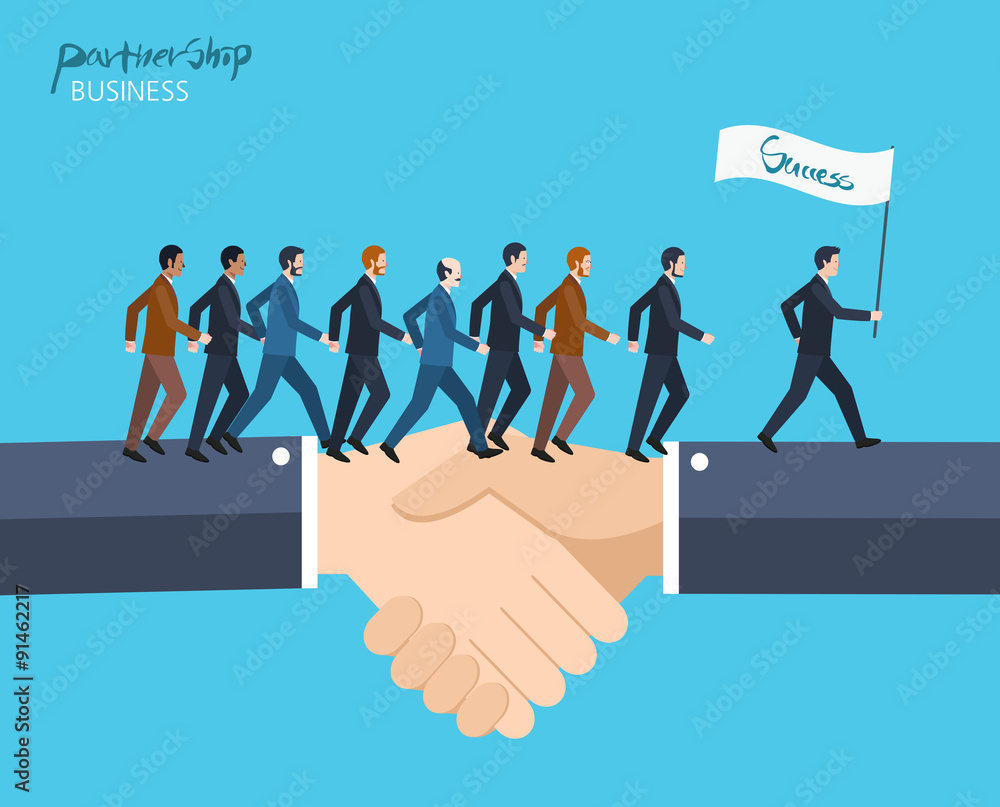 Minimal flat character of business partnership concept illustrations Minimal flat character of business partnership concept illustrations