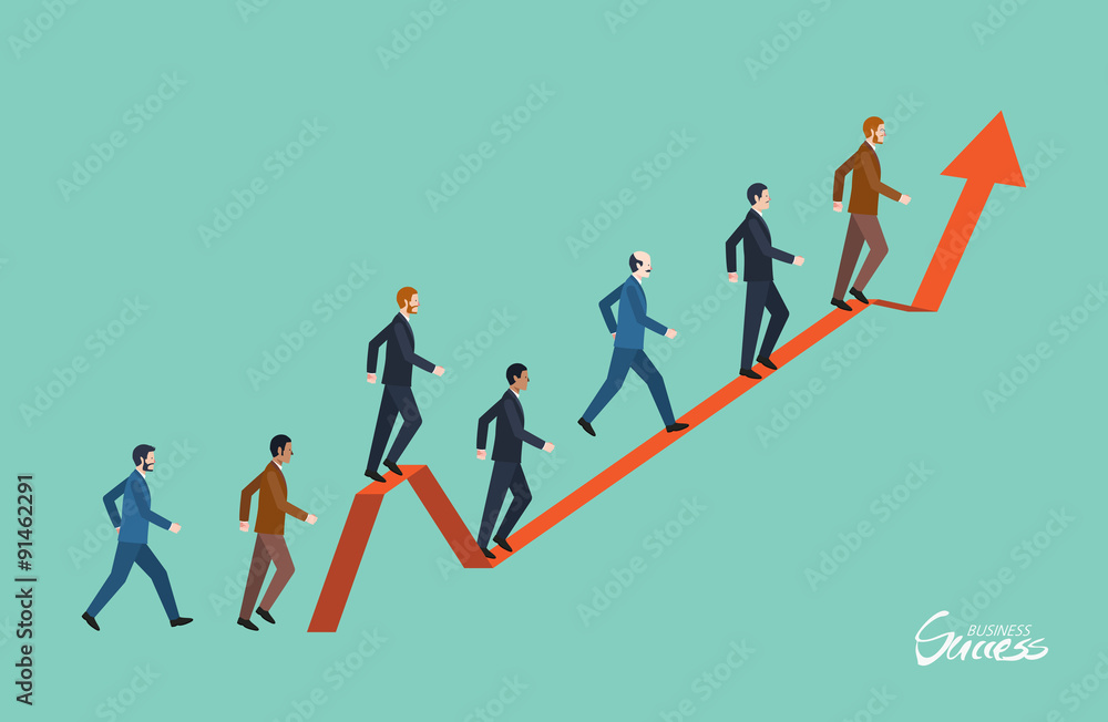 Minimal flat character of business success concept illustrations Minimal flat character of business success concept illustrations