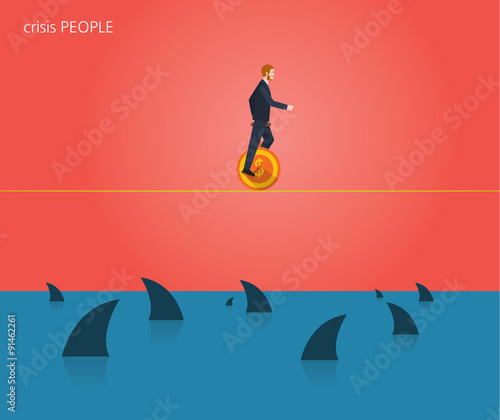 Minimal flat character of business crisis people concept illustrations