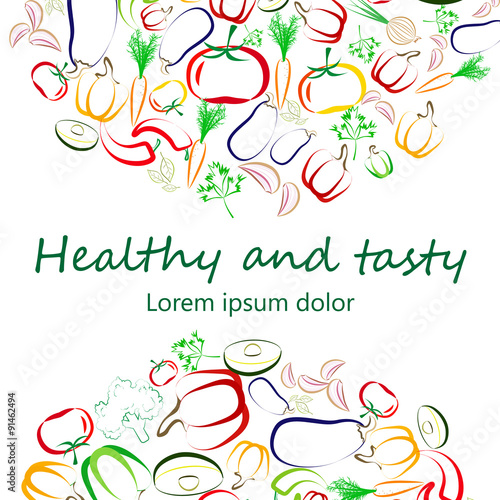 Healthy Eating concept square banner design