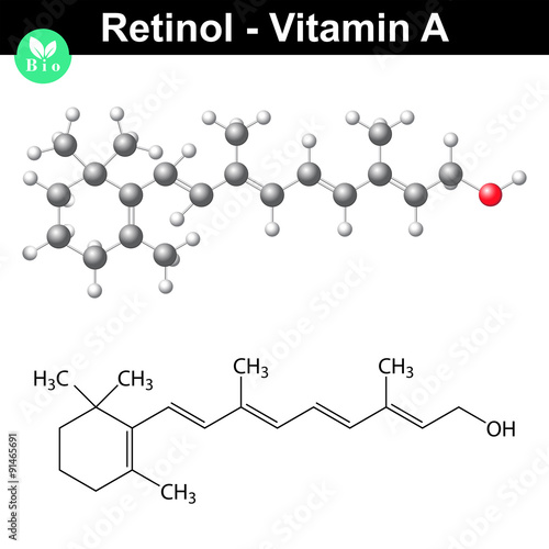 Retinol structural chemical formula