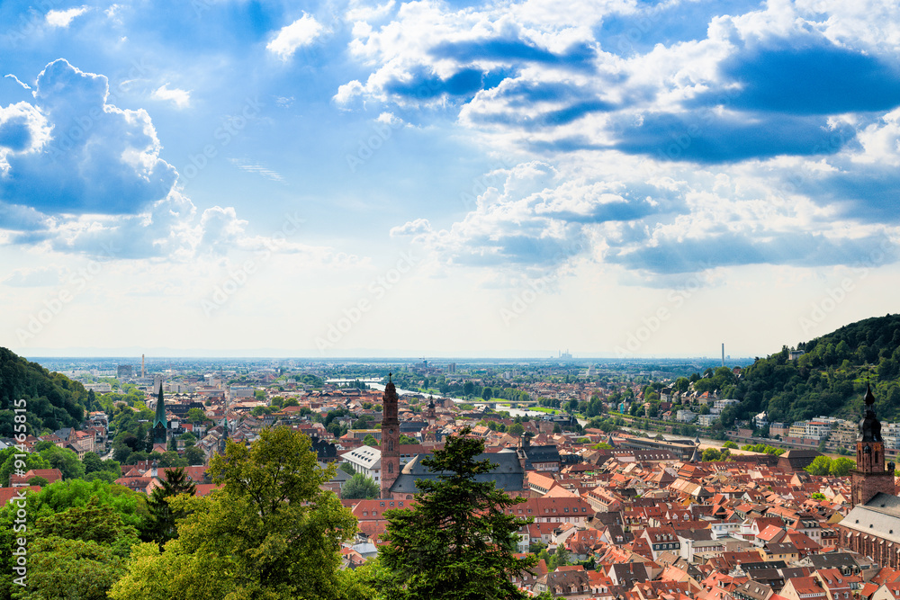 Fototapeta premium Blick über Heildelberg