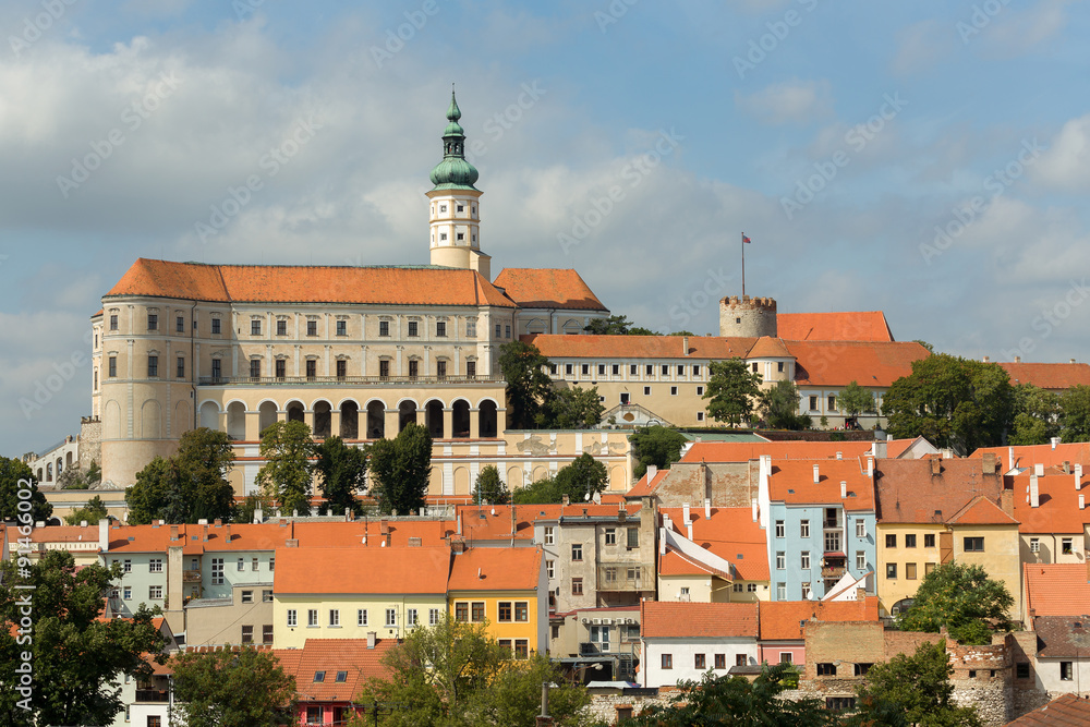 Obraz premium castle in city Mikulov in the Czech Republic