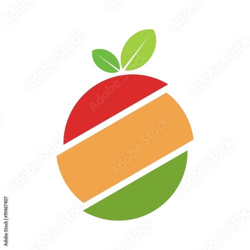 Fruit Logo. Agriculture Logo Template Design. Icon, Sign or Symbol. farm, nature, ecology. Vector flat design