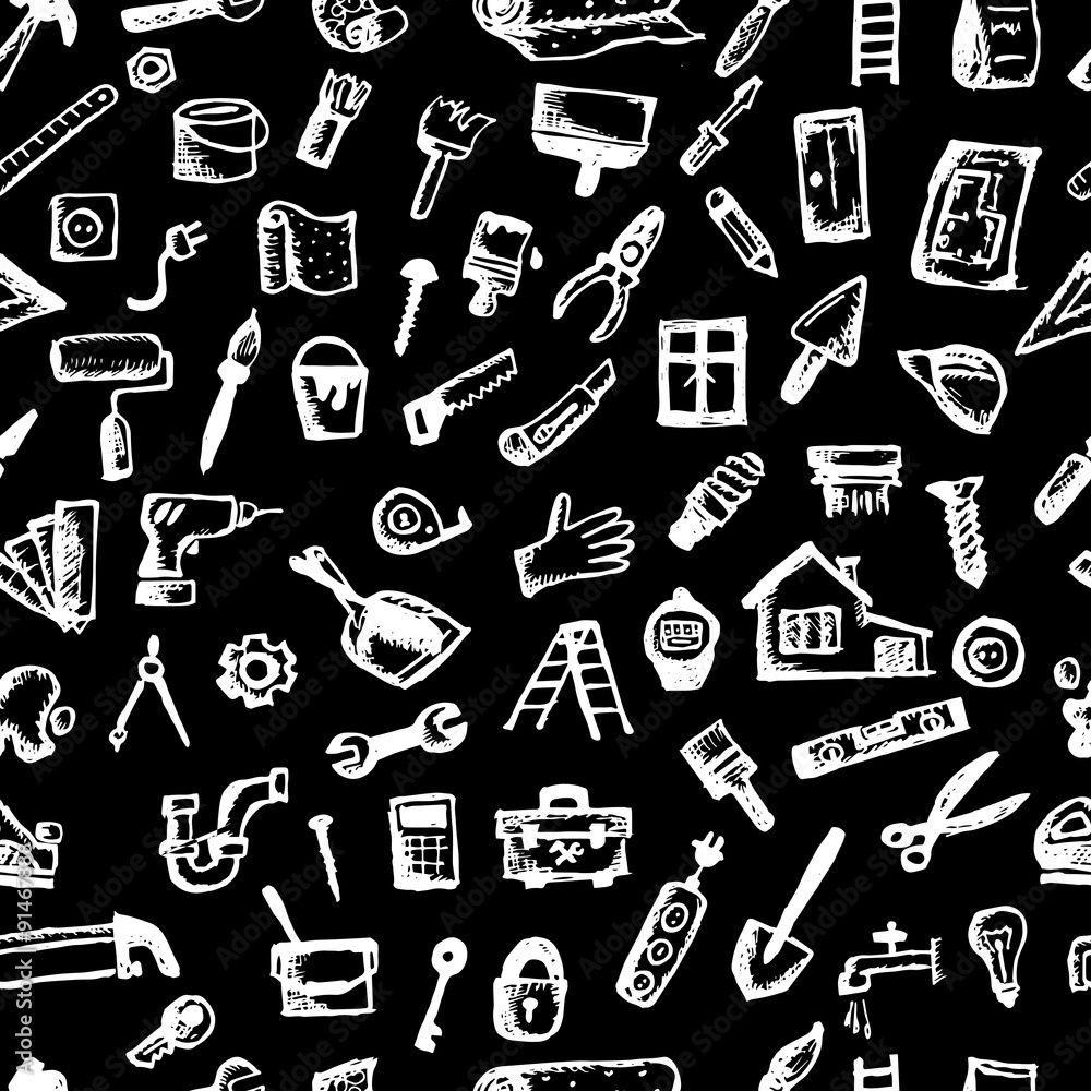 House repair, seamless pattern for your design House repair, seamless pattern for your design
