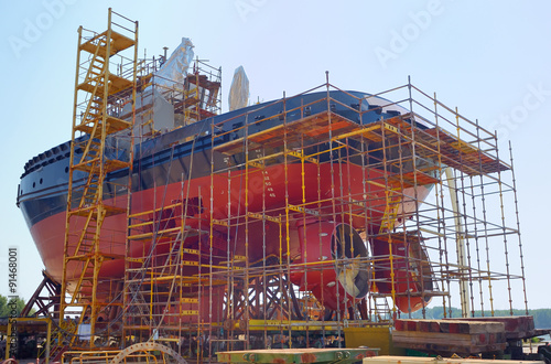 Obraz na płótnie Construction of the ship w salonie
