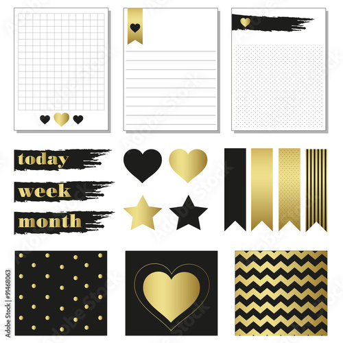 Cards and symbols for organized you planner. 