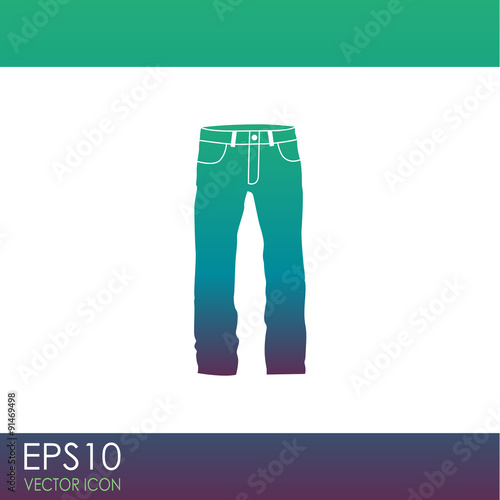 Men's jeans or pants vector icon.