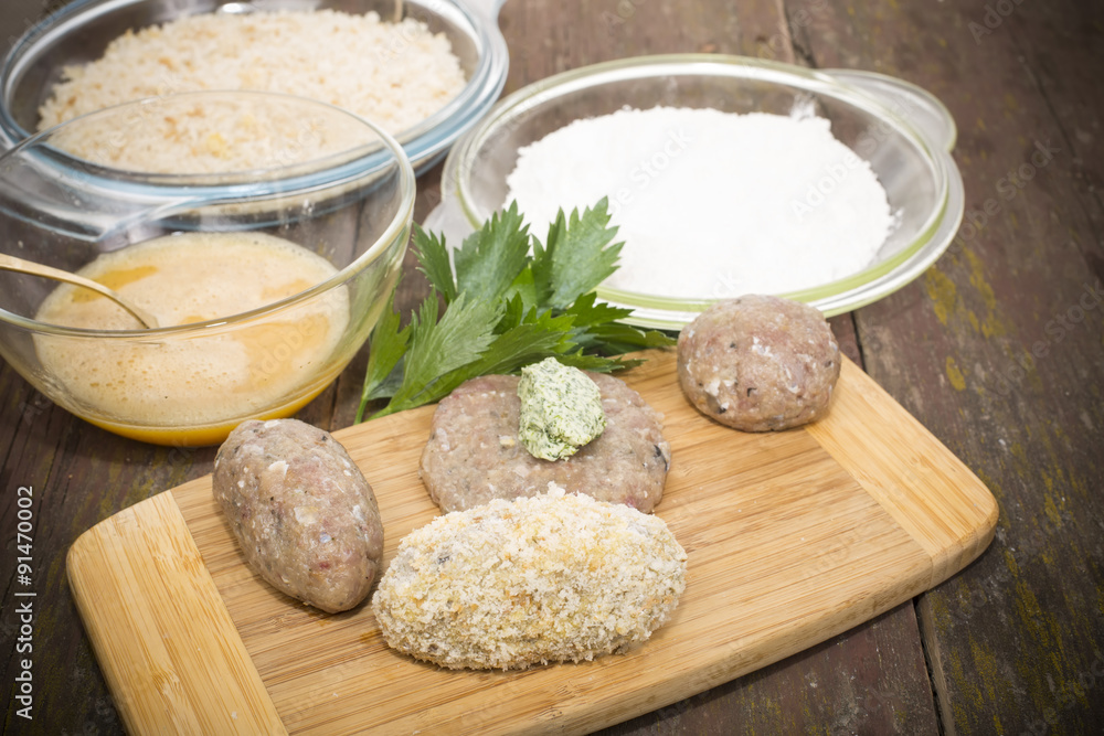 Fototapeta premium fish patties raw