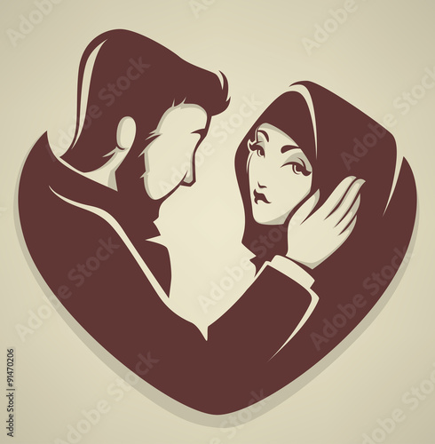 muslim love, couple, wedding, bride and groom.