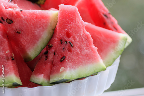 plate of watermelon slices