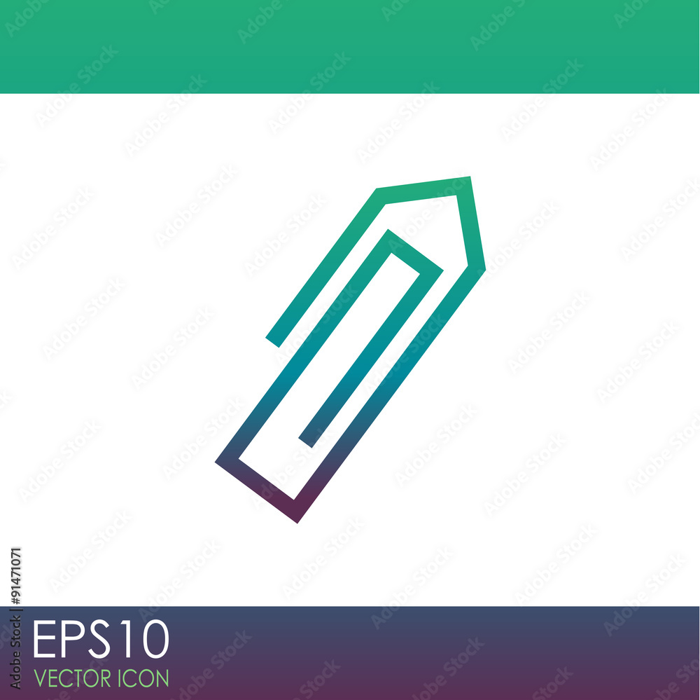 Paperclip vector icon. Paperclip vector icon.