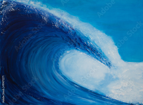 Painting of a very large wave