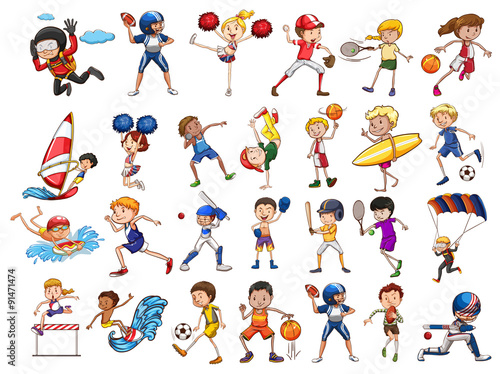 People practicing different sports