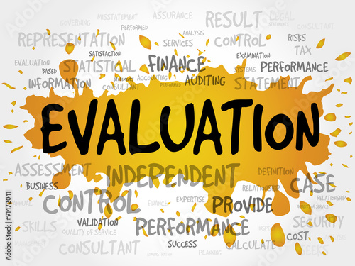 EVALUATION word cloud, business concept photo