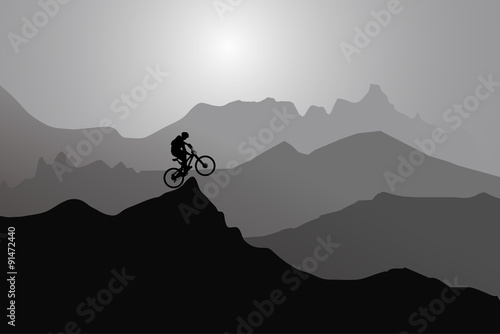 Extreme Sports Player  Mountains  Sunset