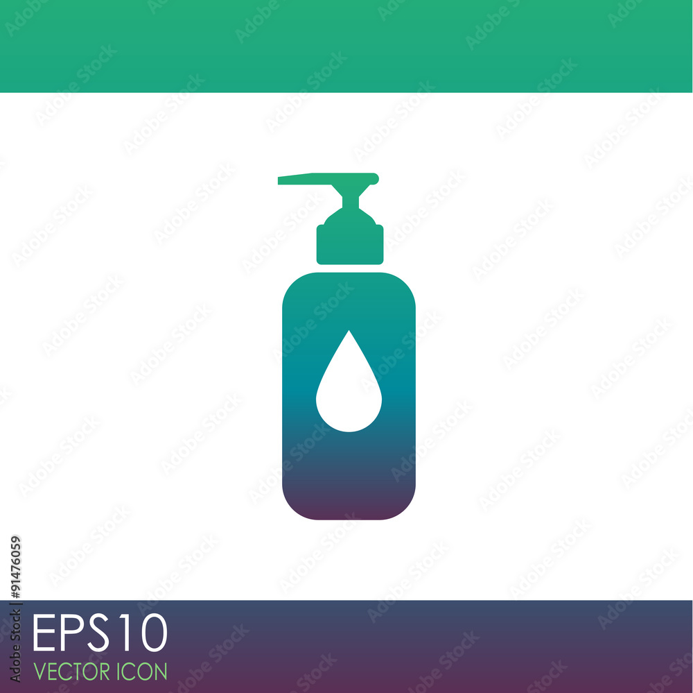 Shower Gel, Liquid Soap, Lotion, Cream, Shampoo, Bath Foam. Vector icon with drop symbol. Shower Gel, Liquid Soap, Lotion, Cream, Shampoo, Bath Foam. Vector icon with drop symbol.