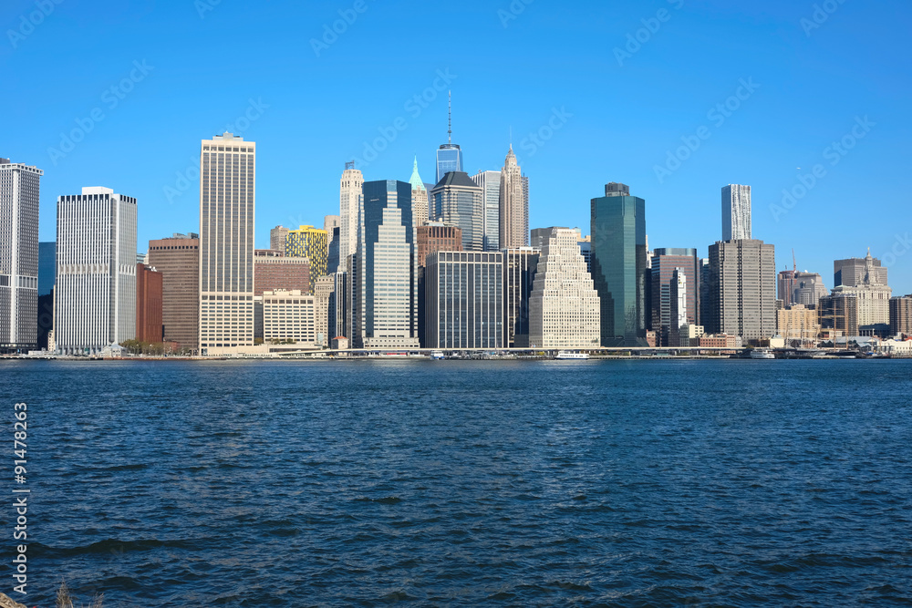 Obraz premium Lower Manhattan skyline view from Brooklyn