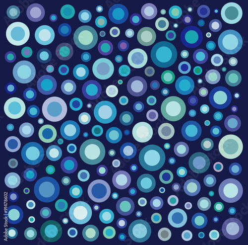 circle shape collection in many blue purple over deep blue