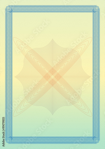 Certificate, diploma or voucher template with ornamental border.