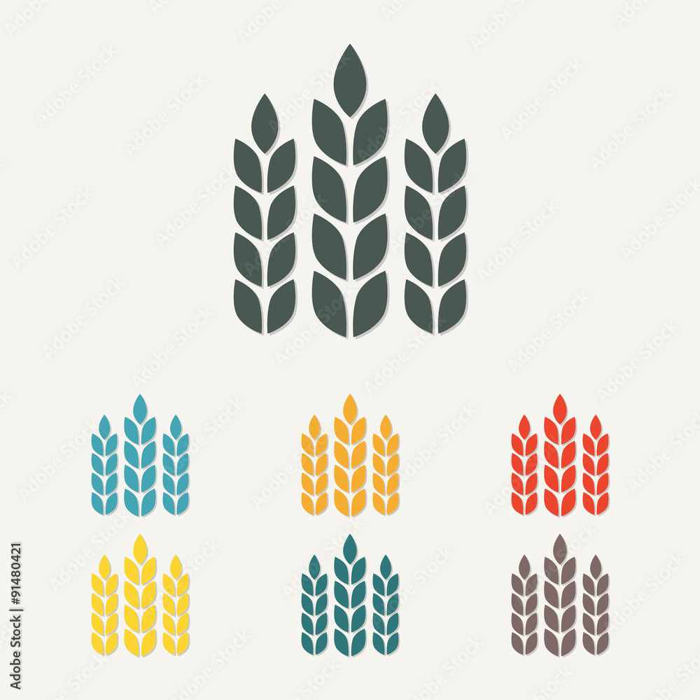 Wheat ears or rice icon. Agriculture symbol. Vector. Wheat ears or rice icon. Agriculture symbol. Vector.