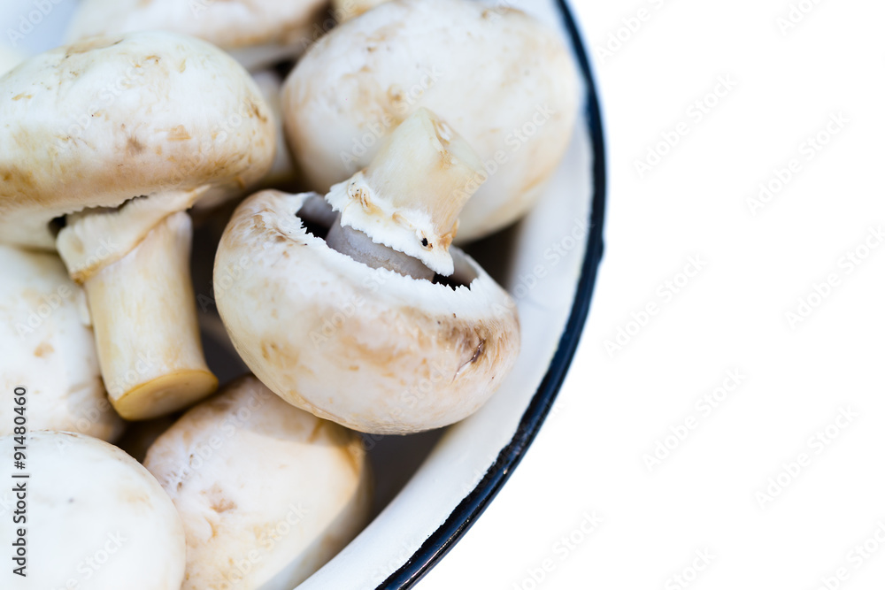 champignons on a wooden background champignons on a wooden background
