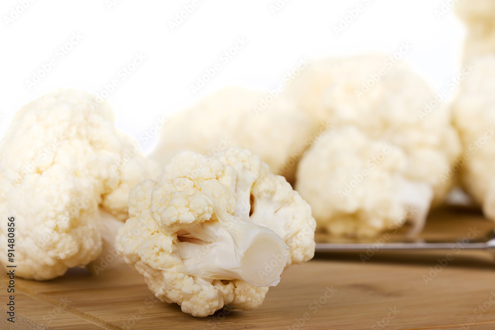 Fresh cauliflower on white background Fresh cauliflower on white background