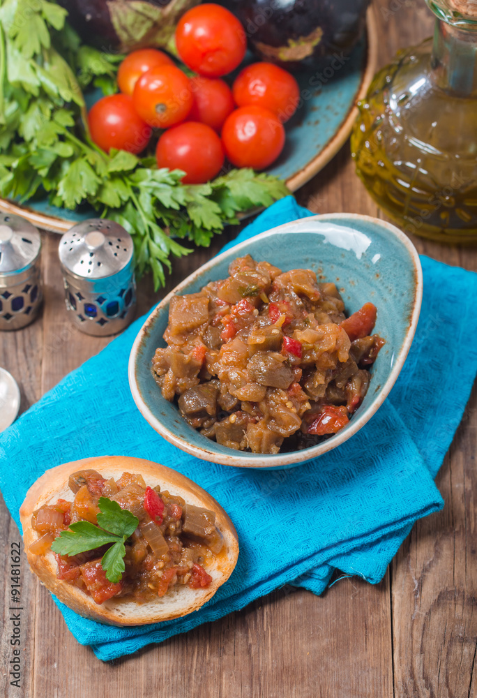 Eggplant caviar in a bowl Eggplant caviar in a bowl