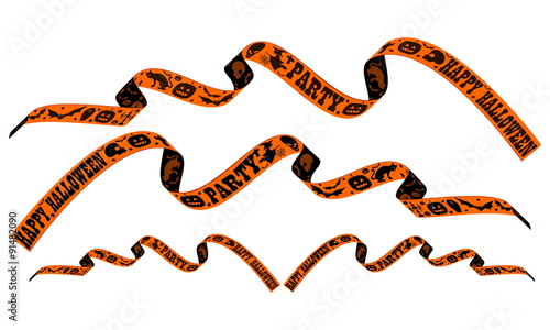 Halloween Ribbon, left and right ribbon are symmetry. There are unique 5 layers, front pattren back ,pattern, front ribbon, back ribbon,rim.easy to color adjusting 