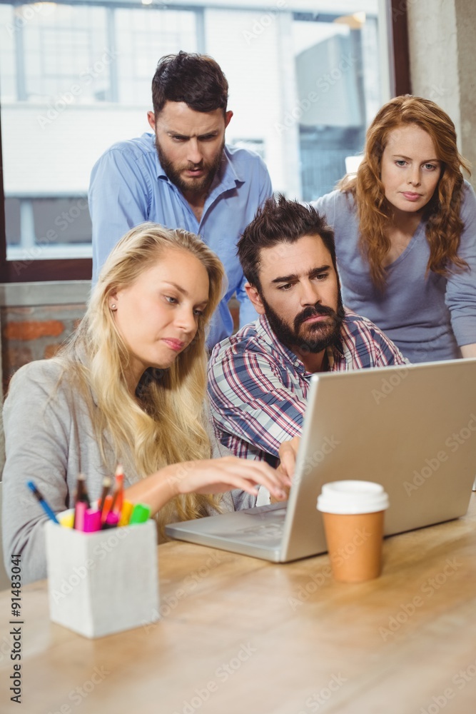 Fototapeta premium Business woman working on laptop 