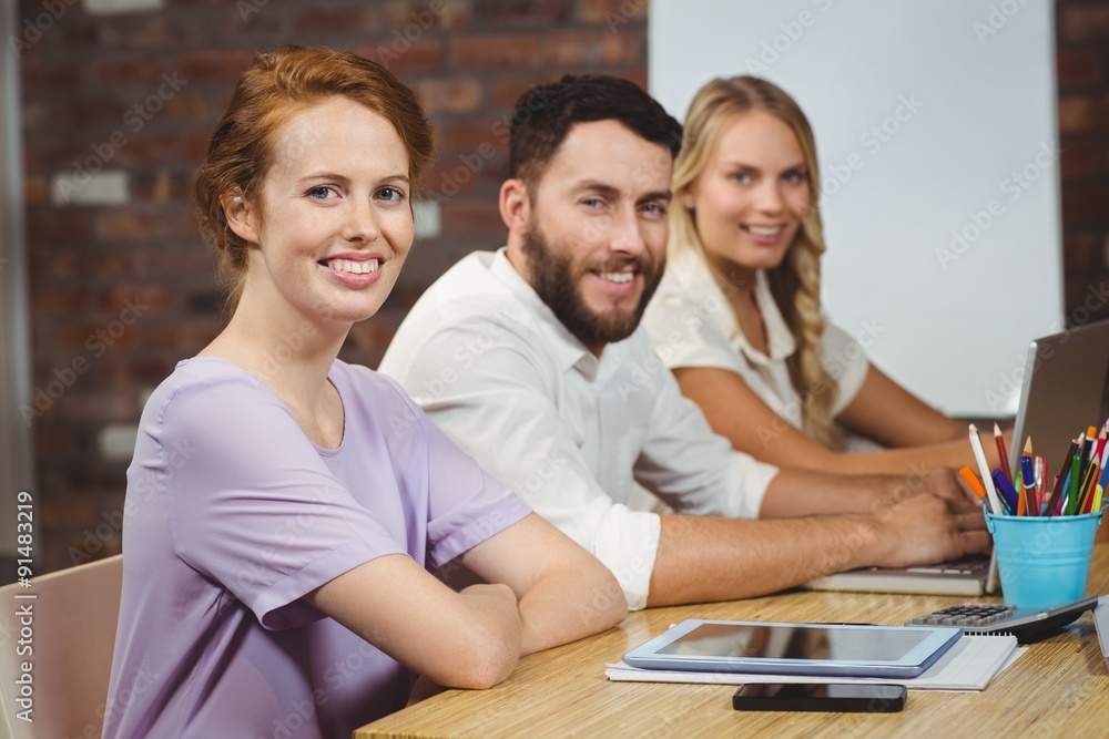 Portrait of happy business colleagues Portrait of happy business colleagues
