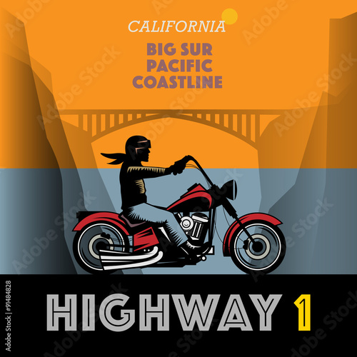 Vintage motorcycle adventure poster